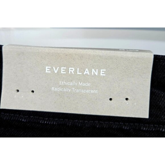 Everlane Way High Jean Womens Sz 35 Long Tall Black Straight Leg High Rise NEW - Picture 7 of 11
